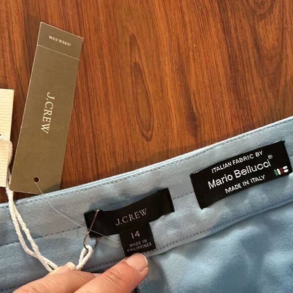 NWT j Crew powder blue trousers Mario Bellucci made an Italy fabric 14 - Picture 2 of 6
